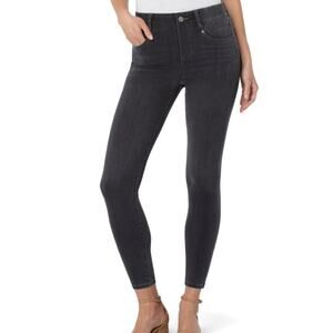 Liverpool Gia Glider High Rise Ankle Skinny Jeans Black Gray Pull On Size 10, 30